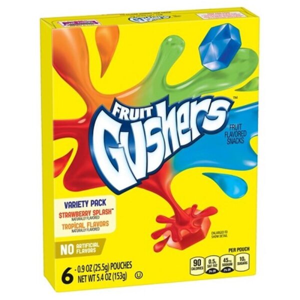 Betty Crocker Fruit Gushers Strawberry & Tropical Variety Pack 136g (MHD 05.09.2024)