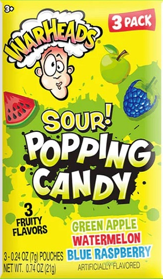 Warheads Sour Popping Candy 3-Pack 21g