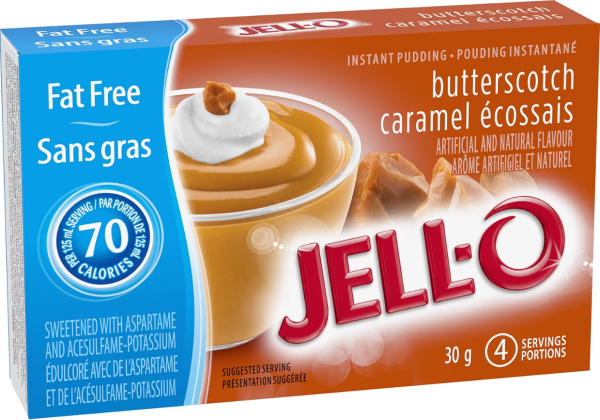 Jell-O Butterscotch Instant Pudding Fat Free 30g