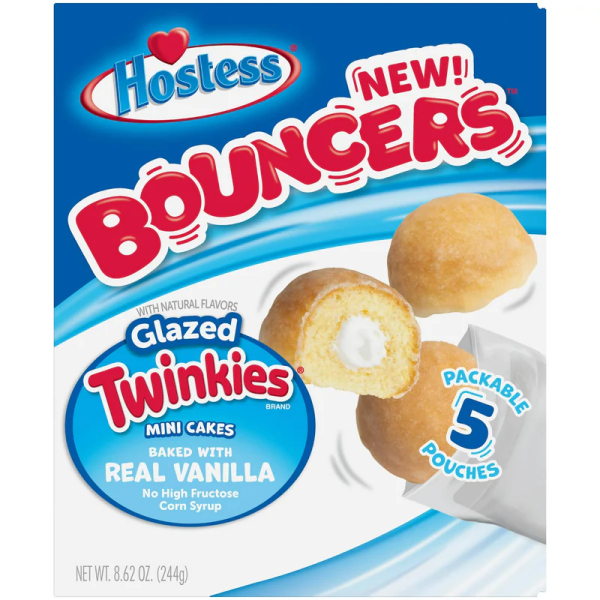 Hostess - Bouncers Glazed Twinkies mini Cakes Real Vanilla 244g