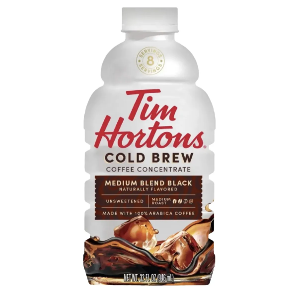 Tim Hortons Cold Brew Coffee Concentrate Medium Blend Black 946 ml