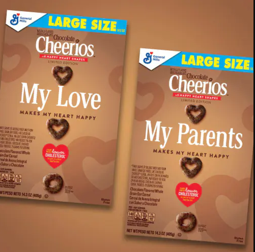 General Mills Cheerios Chocolate Happy Hearts Shape 420g (Limited Edition)