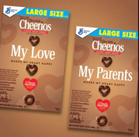 General Mills Cheerios Chocolate Happy Hearts Shape 420g...
